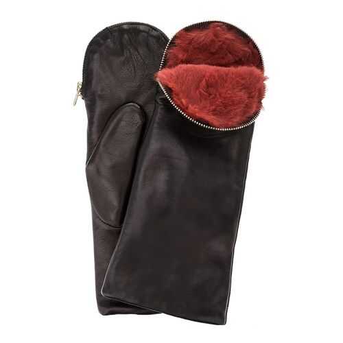Кожаные варежки с меховой подкладкой Eleganzza, 7.5 черные в Savage